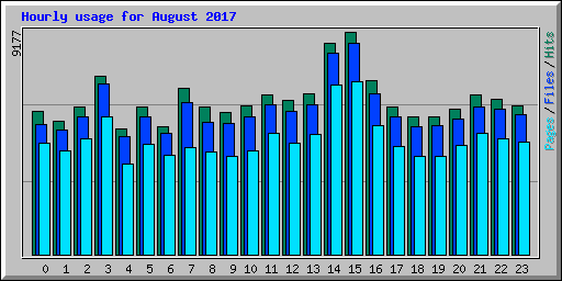 Hourly usage for August 2017