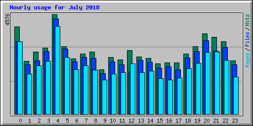 Hourly usage for July 2018